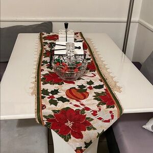 Festive Red and Green Table Runner
